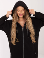 Czarna asymetryczna bluza z suwakiem