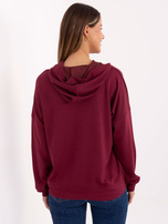 Burgundowa damska bluza z naszywkami