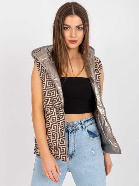 Beżowa dwustronna kamizelka damska Addison