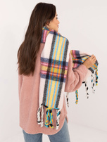 Hurtownia Jasnoróżowy damski szal w kratę