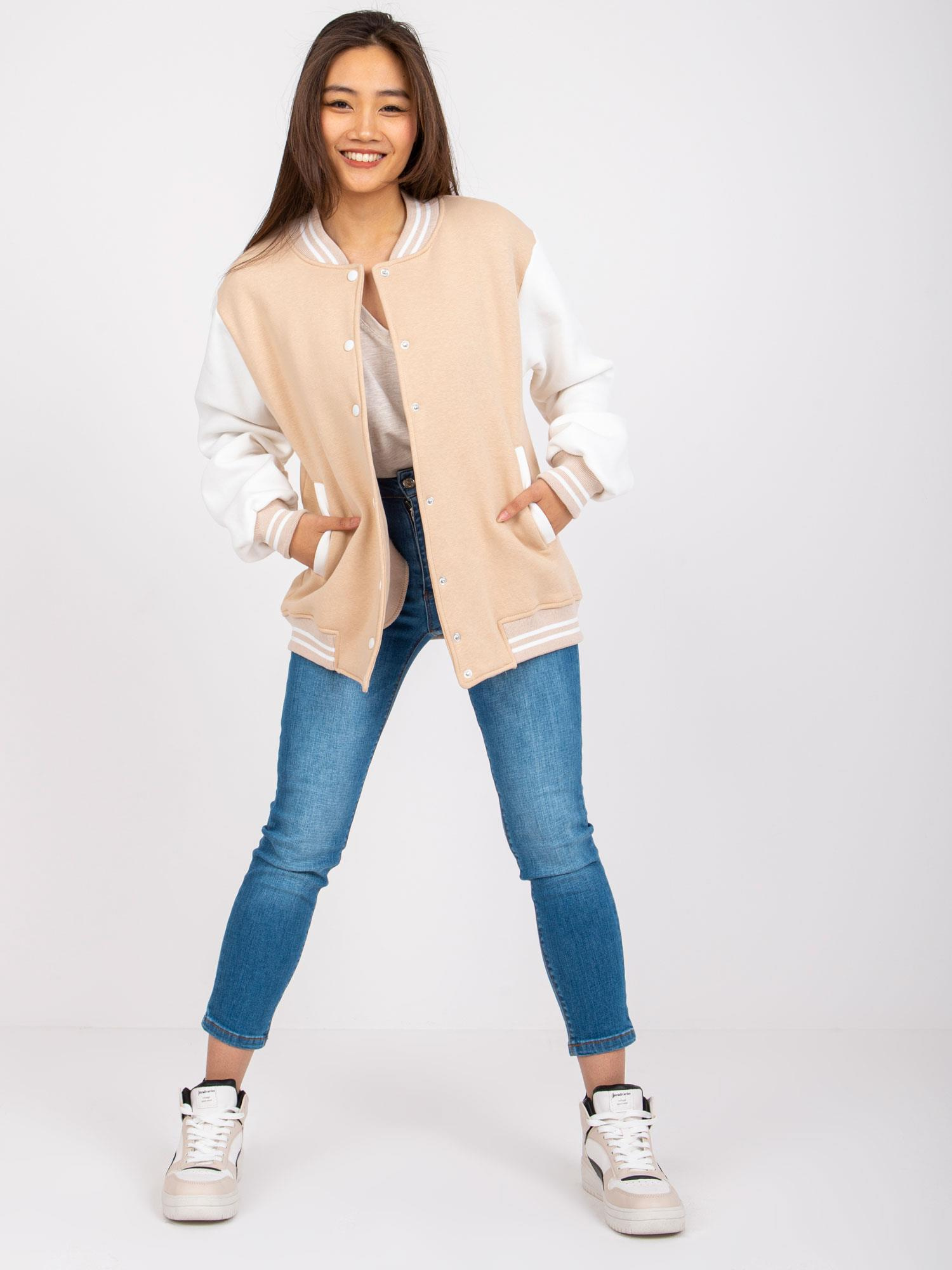 Beige women's bomber sweatshirt Menorca