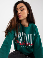 Hurtownia Ciemnozielona bluza z nadrukiem bez kaptura