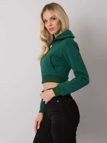 Ciemnozielona krótka rozpinana bluza dresowa Ann RUE PARIS 