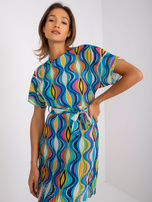 Niebieska sukienka mini z krótkim rękawem Marianne