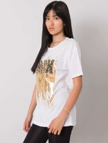 Weißes T-Shirt mit dem Aufdruck Ginger.