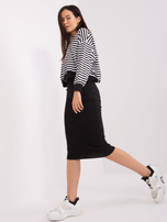 Hurt Czarno-biały komplet basic z sukienką midi