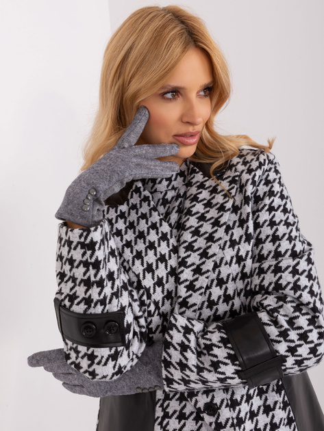 Hurt Ciemnoszare dotykowe rękawiczki damskie