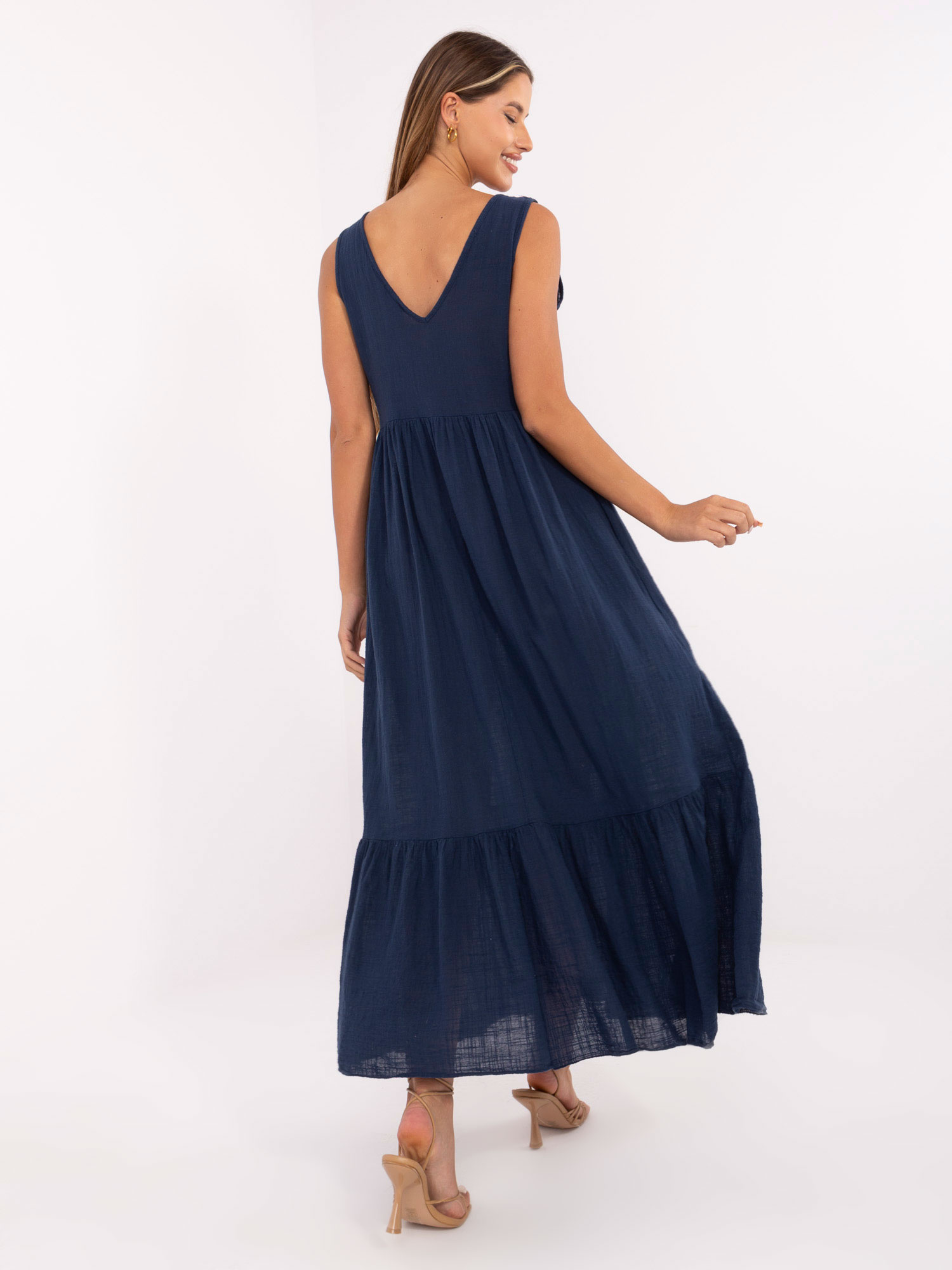 Dunkelblaues lockeres Sommerkleid OCH BELLA.