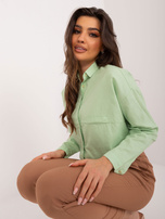 Hurtownia Pistacjowa koszula oversize z bawełny