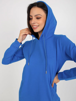 Hurt Ciemnoniebieska dresowa sukienka basic z kapturem