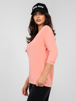 Brzoskwiniowa bluzka basic z bawełny RUE PARIS 