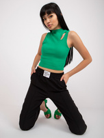 Czarne spodnie z materiału z wysokim stanem 