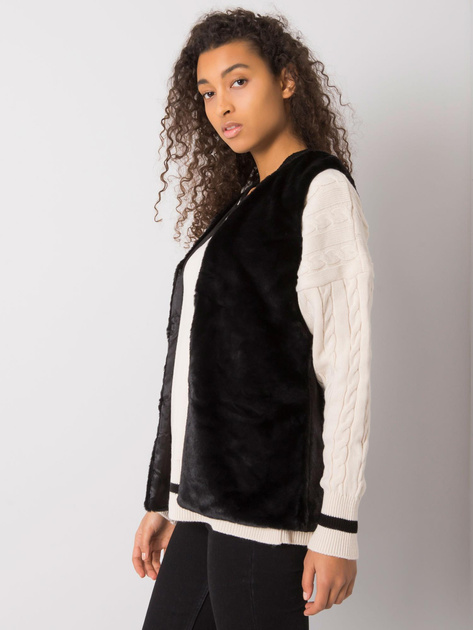 Czarna kamizelka futrzana damska Loxxley
