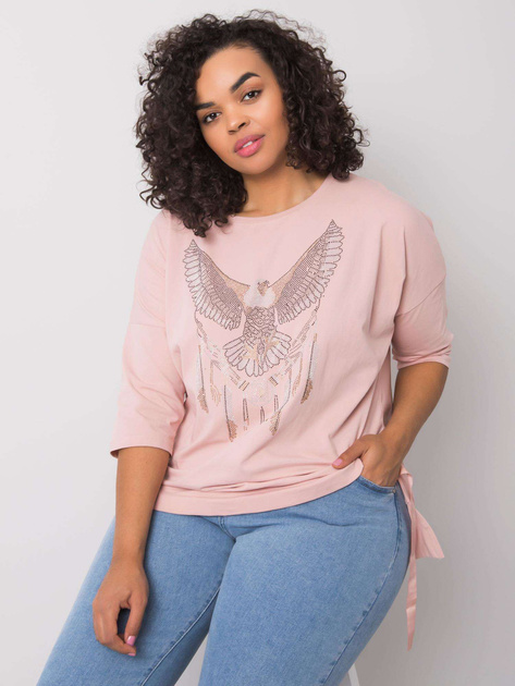 Brudnoróżowa bluzka z aplikacjami Cassia