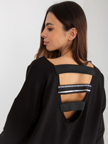 Hurt Czarna sukienka dresowa oversize z dekoltem V