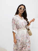 Beżowa koszulowa sukienka na lato