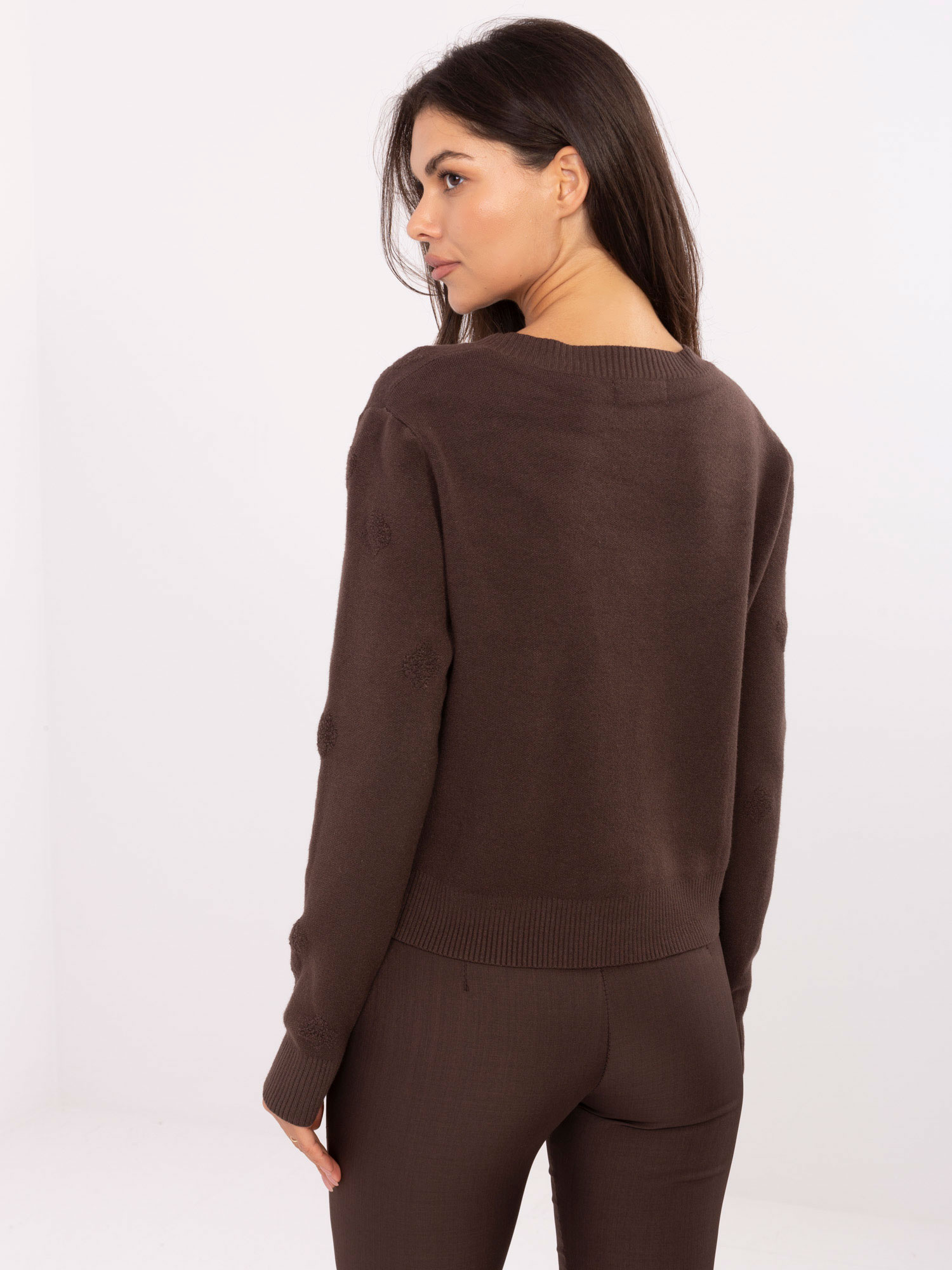 Sweter ciemny brązowy