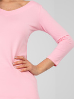 Pastelowa różowa bawełniana bluzka basic RUE PARIS 