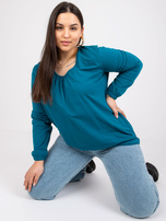Morska bluzka plus size z długim rękawem Hailey