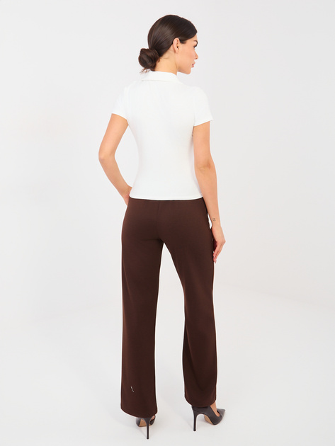 Brązowe dresowe spodnie w eleganckim stylu RUE PARIS