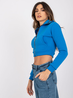 Ciemnoniebieska krótka rozpinana bluza dresowa Ann RUE PARIS 