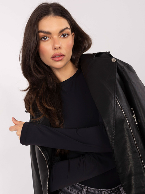 Czarna bluzka basic z długim rękawem SUBLEVEL