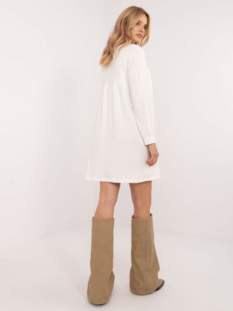 Hurt Ecru damska sukienka dresowa z naszywką