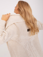Wholesale Light Beige Braided Knit Cardigan OCH BELLA