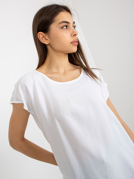 Hurtownia Biała damska bluzka z wiskozy SUBLEVEL