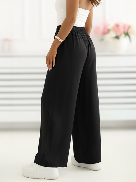 Czarne szerokie spodnie na lato