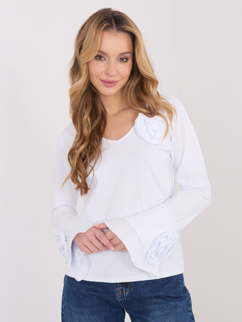 Biała dopasowana bluzka z bawełny