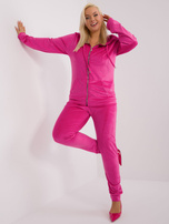 Hurt Fuksjowy welurowy komplet plus size z wiskozy Michell