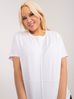 Hurtownia Biała casualowa bluzka plus size z bawełny