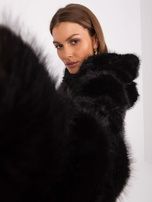 Hurt Czarna damska kurtka przejściowa z eko futerka