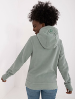 Hurt Pistacjowa bluza kangurka damska z kapturem SUBLEVEL
