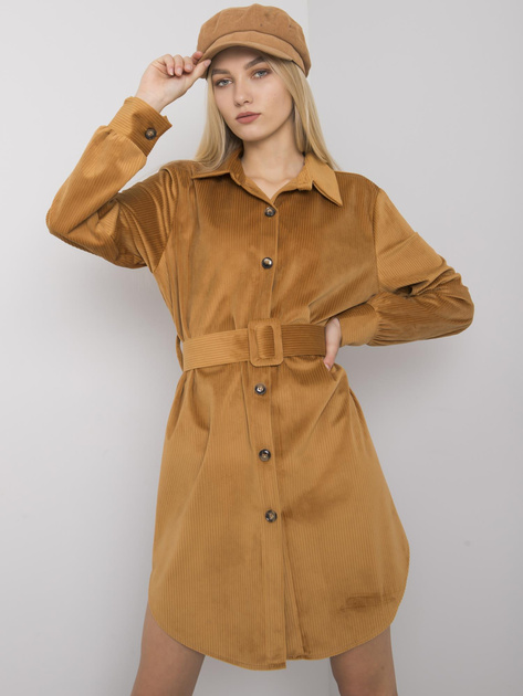 Camelowa sukienka szmizjerka Abilene