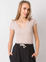 Beżowy t-shirt Arlene OCH BELLA
