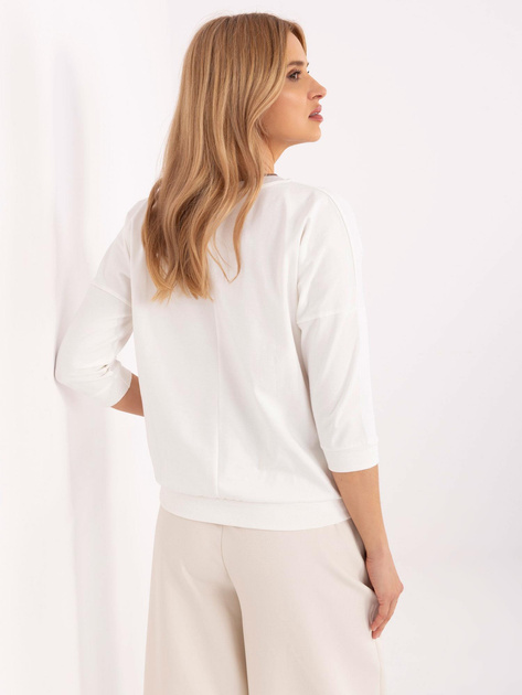 Hurt Ecru bluzka z abstrakcyjnym hafem twarzy