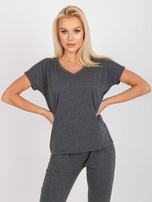 Ciemnoszary melanżowy t-shirt Emory