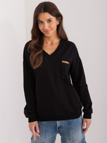 Hurt Czarna casualowa bluzka z dekoltem V