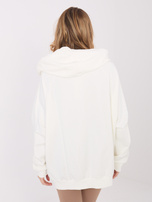 Ecru rozpinana bluza oversize z kapturem