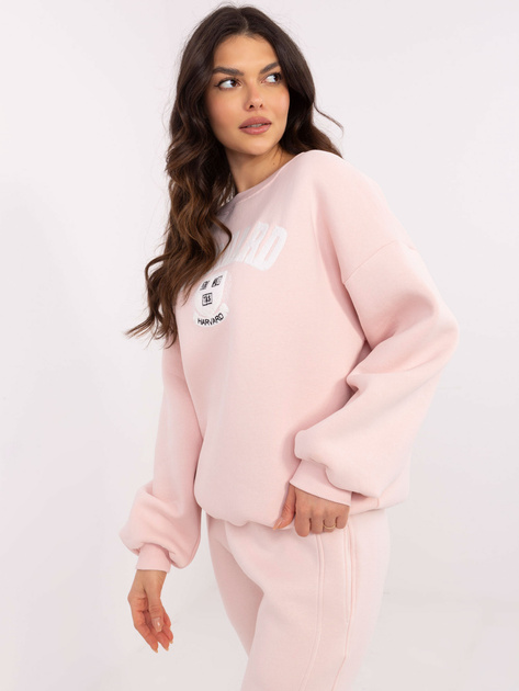 Hurtownia Jasnoróżowa ocieplana bluza bez kaptura