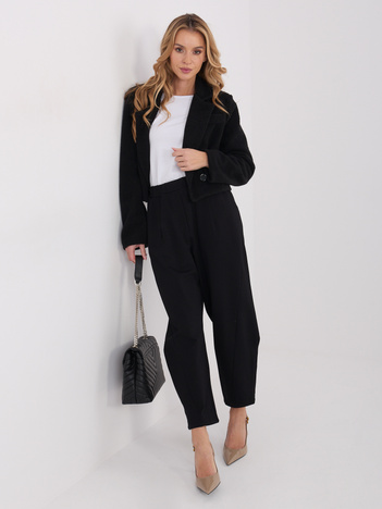 Czarne damskie spodnie z nogawką 7/8 RUE PARIS