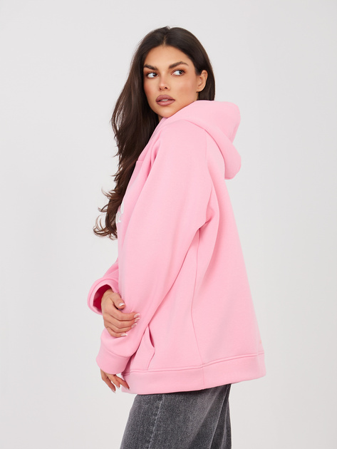 Pastelowa różowa bluza kangurka o kroju oversize RUE PARIS