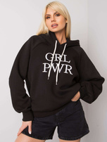 Czarna ocieplana bluza z kapturem Debby