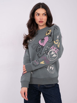 Khaki dresowa bluza bez kaptura SUBLEVEL 