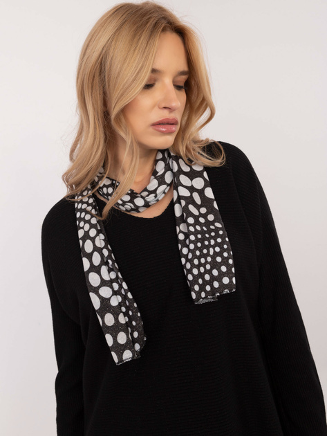 Hurt Czarny damski sweter oversize z błyszczącą nitką