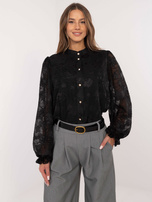 Hurt Czarna elegancka koszula damska z haftem