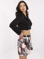 Czarne plisowane spódnico-szorty z paskiem