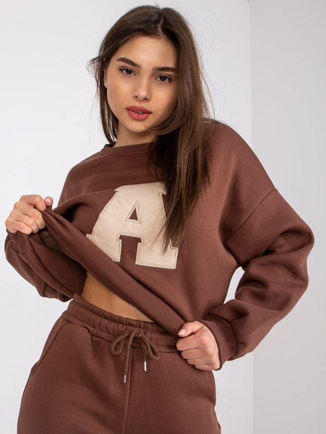 Ciemnobrązowy komplet dresowy bawełniany Edvige